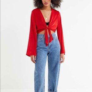 Urban Outfitters Red Penelope Satin Top